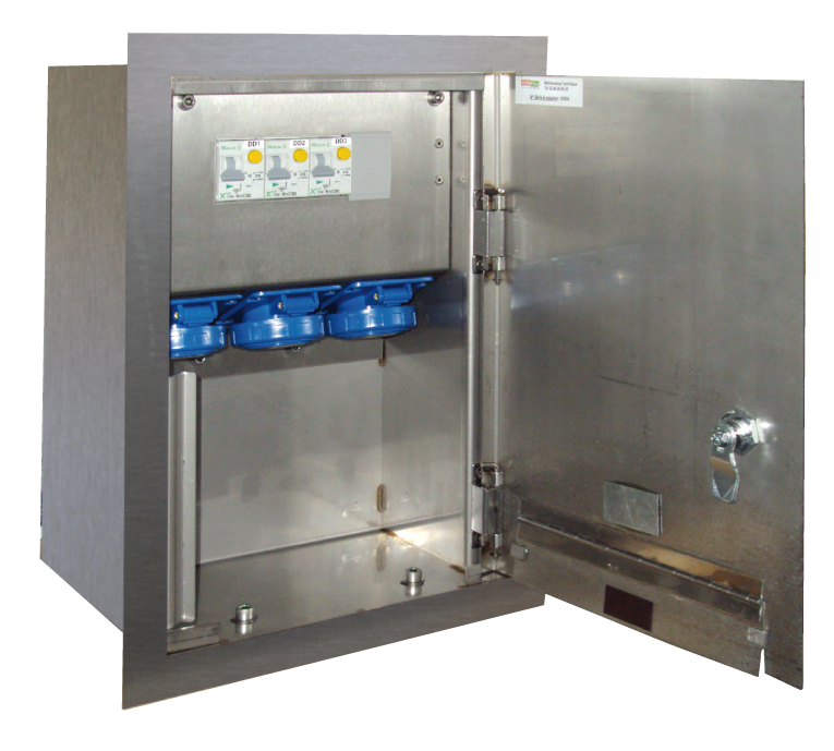 Foto de una Flubox, caja de suministro de energía