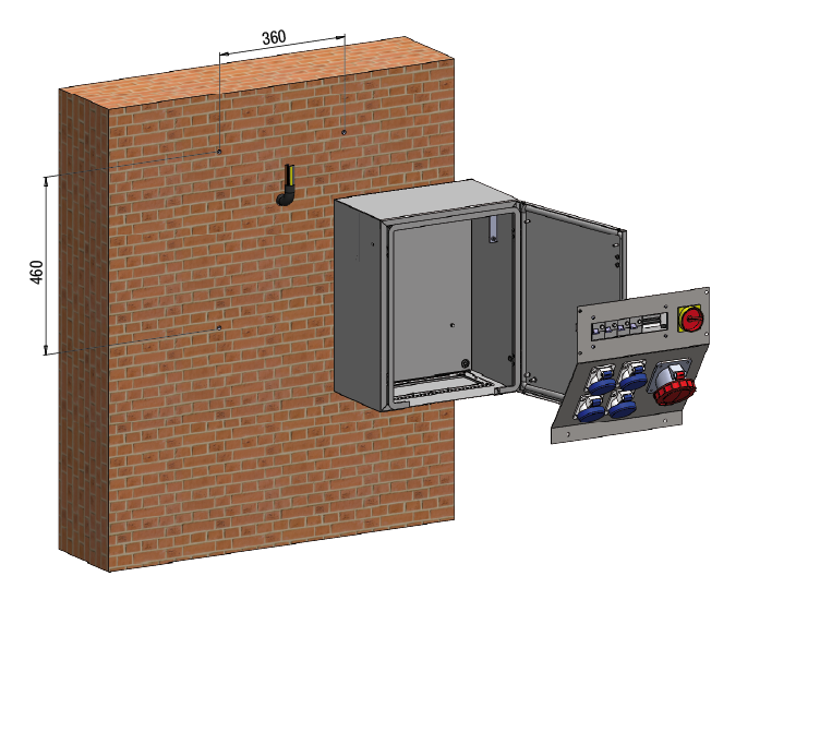 Guía de instalación de la caja en superficie de suministro de energía Flubox