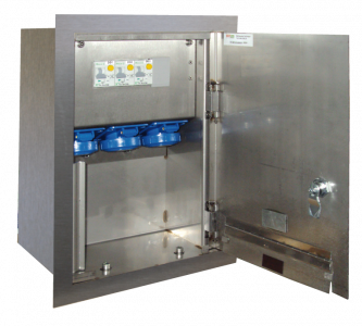 Foto de una Flubox, caja de suministro de energía